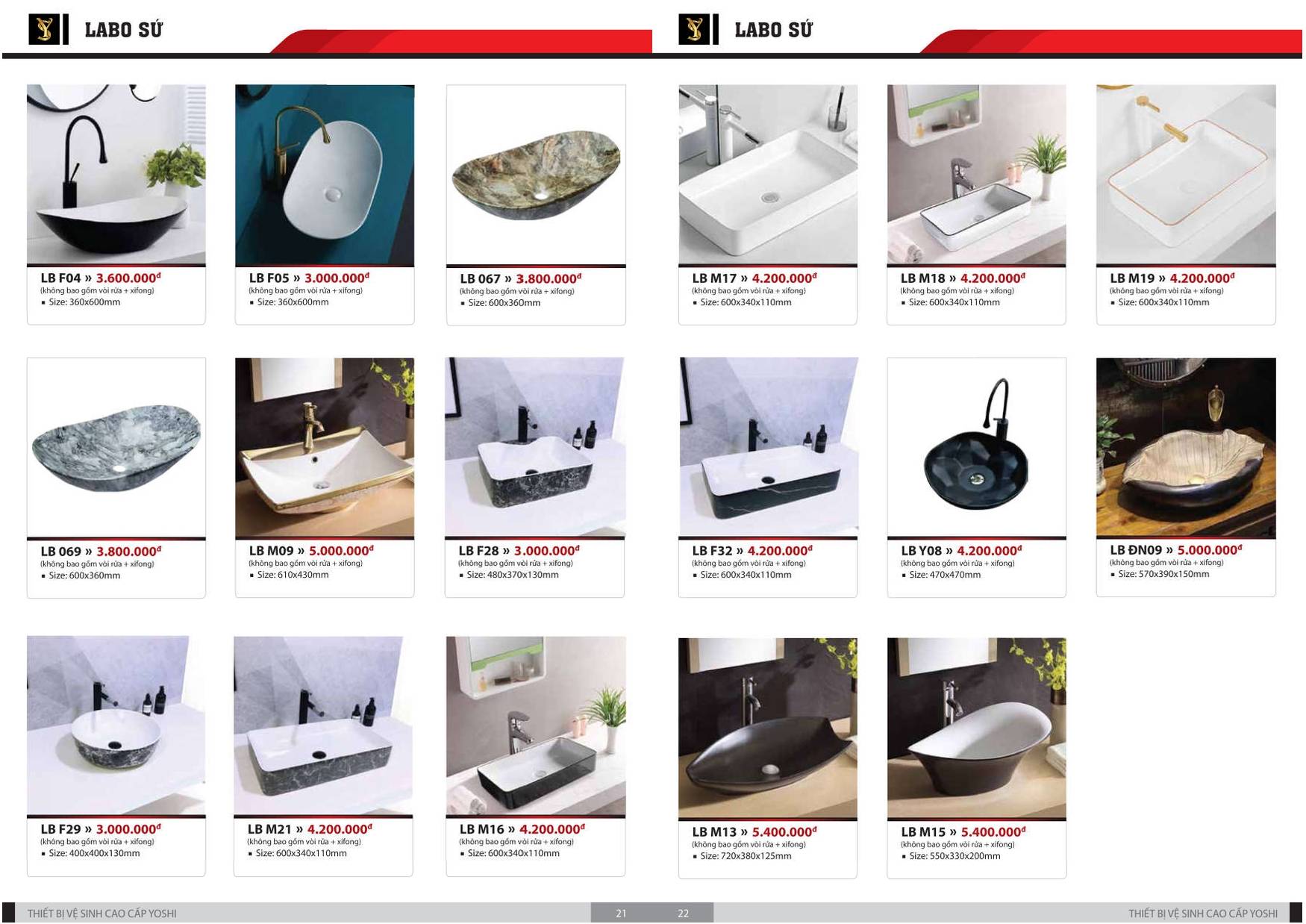 Thiết bị vệ sinh YOSHI Catalogue và Bảng giá mới nhất 2024 /Page 12